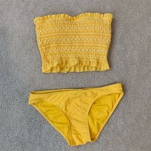 Small yellow xhilaration bathing suit, never worn